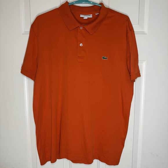Lacoste Other - Lacoste Sport Men's Polo Shirt Size Large Orange 100% Cotton Short Sleeve Golf